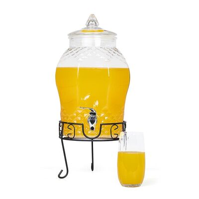 Biradlı GRV-8031 Musluklu Cam Şerbetlik, 8 L - 1