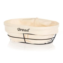 Biradlı HW186B Oval Bezli Ekmek Sepeti, 26x17 cm, Siyah - Biradlı