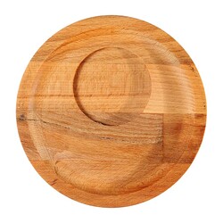 Biradlı Round Wooden Coffee Serving Coaster - Biradlı