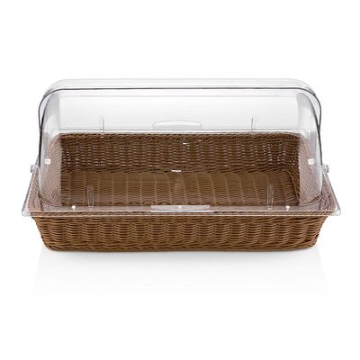 Biradlı GRV-77 Sepetli Polikarbon Rolltop Teşhir Standı, 54x33x26 cm - 1