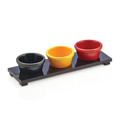Biradlı GRV-889 Siyah Tabanlı Sosluk Standı, 3'lü, 25x8 cm, 7 cm - 1