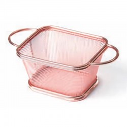 Biradlı ST-05 Rectangular Potato Presentation Basket with Double Handles, Copper - Biradlı