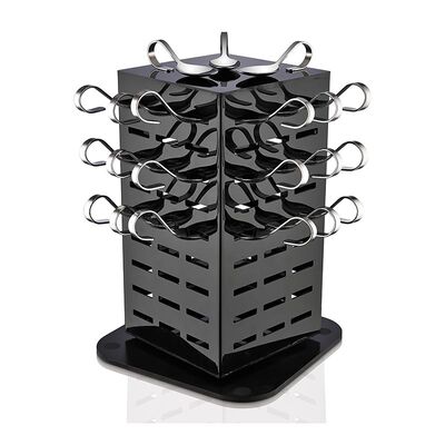 Biradlı GRV-SKS84 Sunum Kaşığı Standı, 84 Adet Kapasiteli, 21x21x40 cm, Siyah - 1