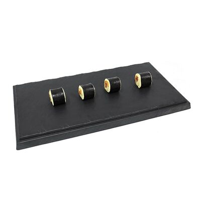 Biradlı BRD-16930 Tarako Dikdörtgen Sunum Tepsisi, 53x32.5x3 cm, Siyah - 1