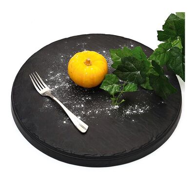 Biradlı BRD-16928 Tarako Yuvarlak Sunum Tepsisi, 42x42x3 cm, Siyah - 1