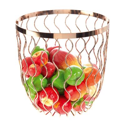 Biradlı HW185 Tel Meyve Sunum Kasesi, 25x26 cm, Bakır - 1
