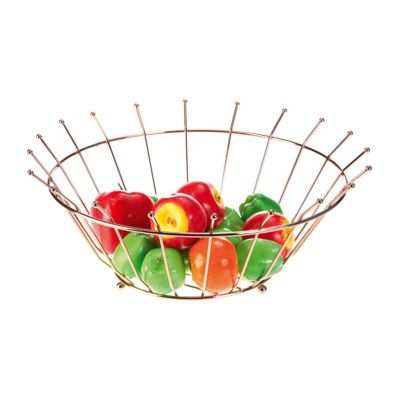 Biradlı HW1160 Tel Meyve Sunum Kasesi, 30x13 cm, Altın - 1