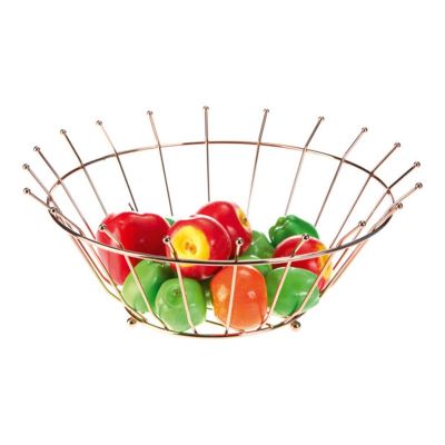 Biradlı HW1160 Tel Meyve Sunum Kasesi, 30x13 cm, Bakır - 1