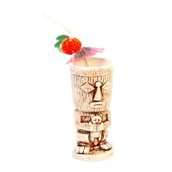 Biradlı GRV-20216 Seramik Tiki Mug Kokteyl Bardağı, 310 cc, 8x18, 5 cm, Kahverengi - Biradlı