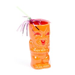 Biradlı GRV-20206 Seramik Tiki Mug Kokteyl Bardağı, 410 cc, 8x17 cm, Turuncu - Biradlı