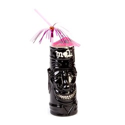 Biradlı GRV-20218 Seramik Tiki Mug Kokteyl Bardağı, 430 cc, 8x18, 5 cm, Siyah - Biradlı
