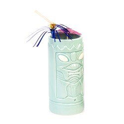 Biradlı GRV-20220 Seramik Tiki Mug Kokteyl Bardağı, 650 cc, 8x18, 5 cm, Mavi - Biradlı