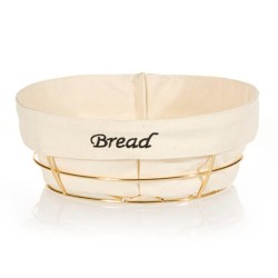 Biradlı BRD-HW179B Yuvarlak Bezli Ekmek Sepeti, 23x23 cm, Altın - Biradlı