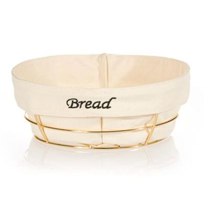 Biradlı BRD-HW179B Yuvarlak Bezli Ekmek Sepeti, 23x23 cm, Altın - 1