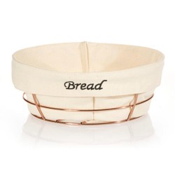 Biradlı HW179B Yuvarlak Bezli Ekmek Sepeti, 23x23 cm, Bakır - Biradlı