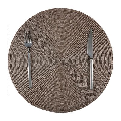 Biradlı BRD-1839 Yuvarlak PVC Amerikan Servis, 38 cm, Kahverengi - 1
