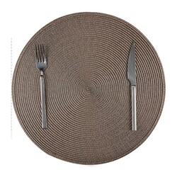 Biradlı BRD-1839 Yuvarlak PVC Amerikan Servis, 38 cm, Kahverengi - Biradlı