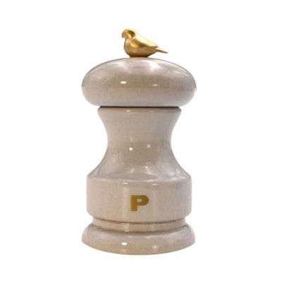 Bisetti Bird Tuz Değirmeni, 11 cm, Kayın-Ahşap, Beyaz - 1