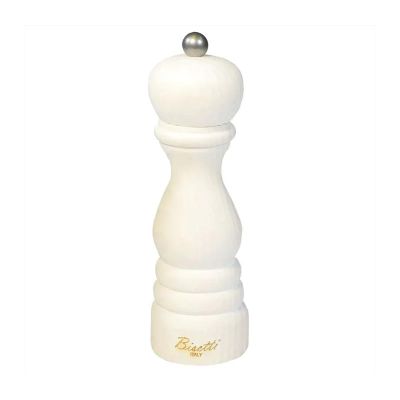 Bisetti Nostaljik Karabiber Değirmeni, 19 cm, Ahşap, Beyaz - 1