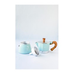 Black Goat Moka Pot, 3 Cup, Turquoise - 2