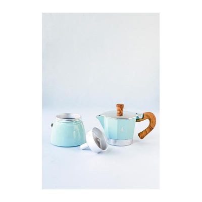 Black Goat Moka Pot, 3 Cup, Turquoise - Black Goat