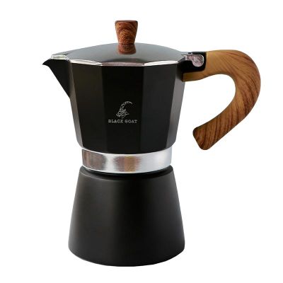 Black Goat Moka Pot, 6 Cup, Black - Black Goat