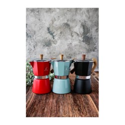Black Goat Moka Pot, 6 Cup, Siyah - Thumbnail