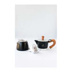 Black Goat Moka Pot, 6 Cup, Siyah - Thumbnail