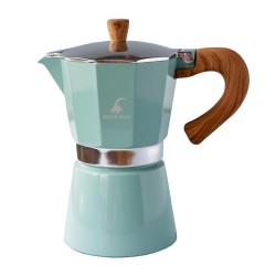 Black Goat Moka Pot, 6 Cup, Turquoise - 1