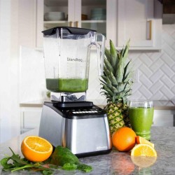Blendtec ديزاينر 650S خلاط من الفولاذ المقاوم للصدأ، 8 سرعات، 6 برامج، 1560 واط، رمادي - 2