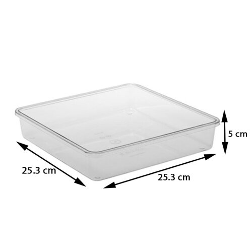 Bora Plastik Cake Pan Bottom Tray, Square, Small, Polycarbonate - 2