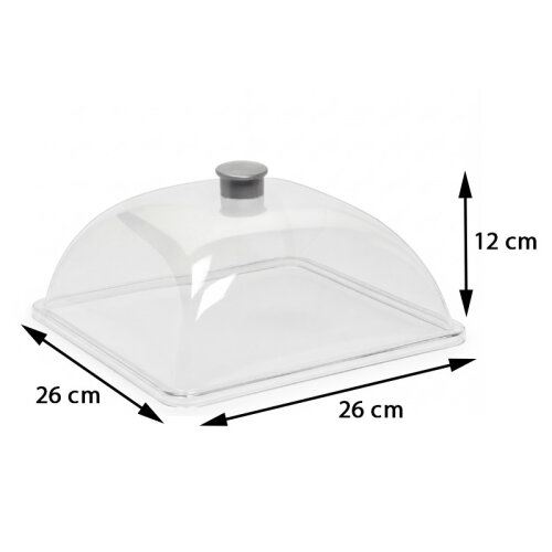 Bora Plastik Cake Pan Lid, Square, Small, Polycarbonate - 2