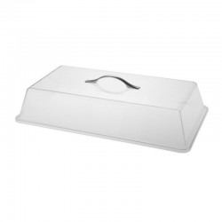 Bora Plastik Cake Pan Top, Rectangular, Metal Handle, Large, Polycarbonate - Bora Plastik