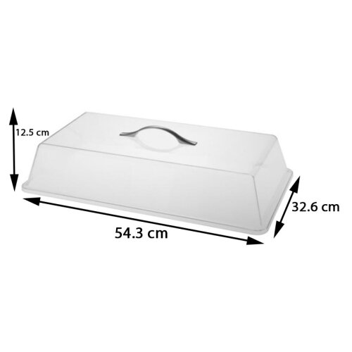 Bora Plastik Cake Pan Top, Rectangular, Metal Handle, Large, Polycarbonate - 2