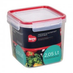Bora Plastik حاوية تخزين مربعة الشكل، 2.05 لتر - Bora Plastik