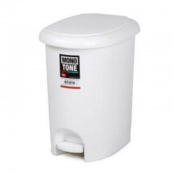 Bora Plastik Çöp Kovası, Pedallı, Oval, 17 L, Beyaz - Bora Plastik