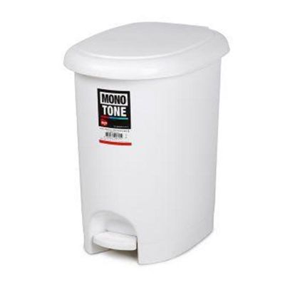 Bora Plastik Çöp Kovası, Pedallı, Oval, 17 L, Beyaz - 1