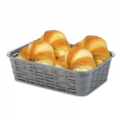 Bora Plastik Cornered Bread Basket with Wicker Pattern, 17.5x25.5 cm - Bora Plastik