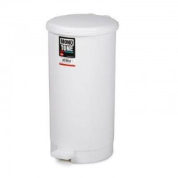 Bora Plastik Deep Waste Bin with Pedal, No: 2, 21.4 L, White - Bora Plastik