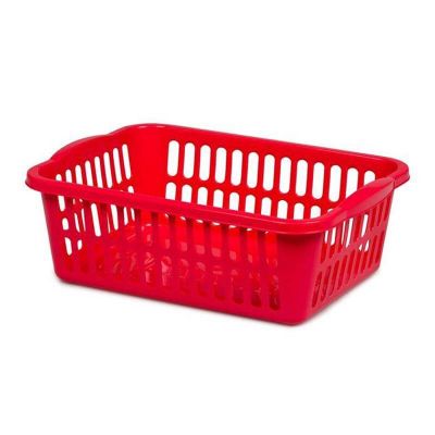 Bora Plastik Desenli Meyve Sepeti No:3, 27.5x22 cm, Kırmızı - 1