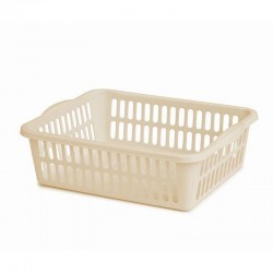 Bora Plastik Desenli Meyve Sepeti No:3, 27.5x22 cm, Krem - Bora Plastik