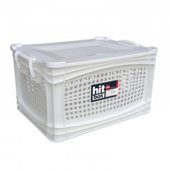 Bora Plastik Food Safe Perforated Storage Box with Lid, 21 L, White - Bora Plastik