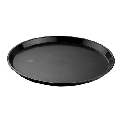 Bora Plastik Gastronomi Yuvarlak Servis Tepsisi, 35.5 cm, Siyah - 1