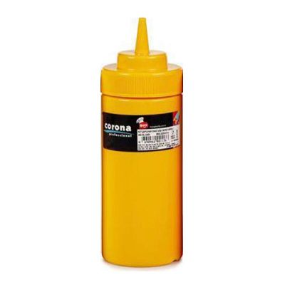 Bora Plastik Geniş Kapaklı Hardal Şişesi, 450 ml, Sarı - 1