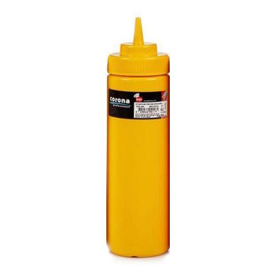 Bora Plastik Geniş Kapaklı Hardal Şişesi, 700 ml, Sarı - 1