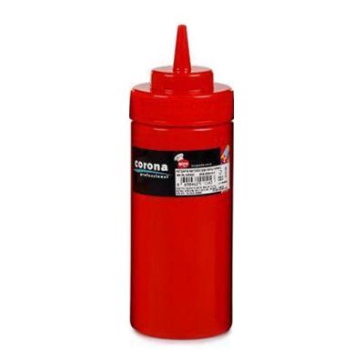 Bora Plastik Geniş Kapaklı Ketçap Şişesi, 450 ml, Kırmızı - 1