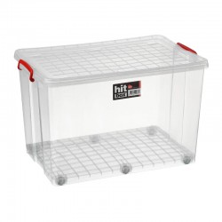 Bora Plastik Hit Box Wheeled Case, 67 L, Clear - Bora Plastik