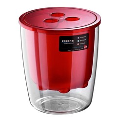 Bora Plastik Ice Bucket with Strainer, Polycarbonate, Red - Bora Plastik