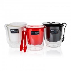 Bora Plastik Ice Bucket with Strainer, Polycarbonate, White - Bora Plastik (1)