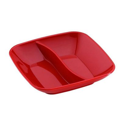 Bora Plastik Kare Bölmeli Sos Kabı, Polikarbonat, 8.5 cm, Kırmızı - 1